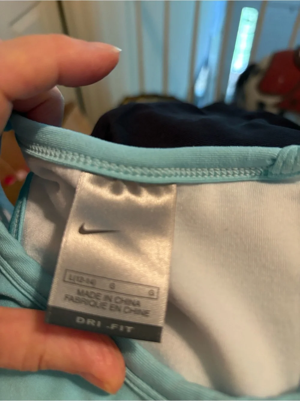 Nike girls  Light Blue Racerback Crop Tank L 12/14
